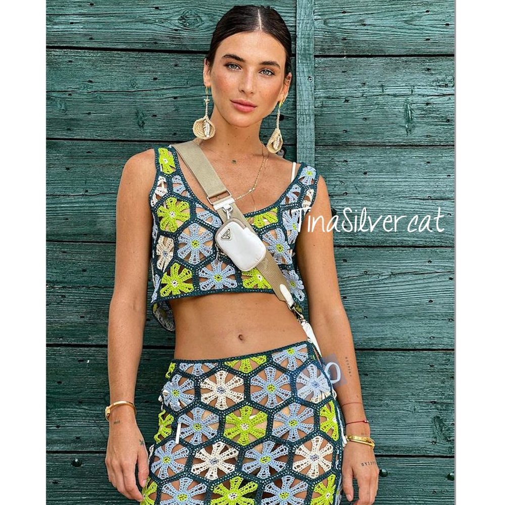 Zara Crochet Knit Top And Skirt Co-ord Set Sz S NWT - Picture 6 of 17